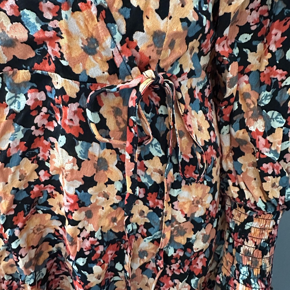 Floral V-Neck Long Sleeve Dress - Picture 4 of 6